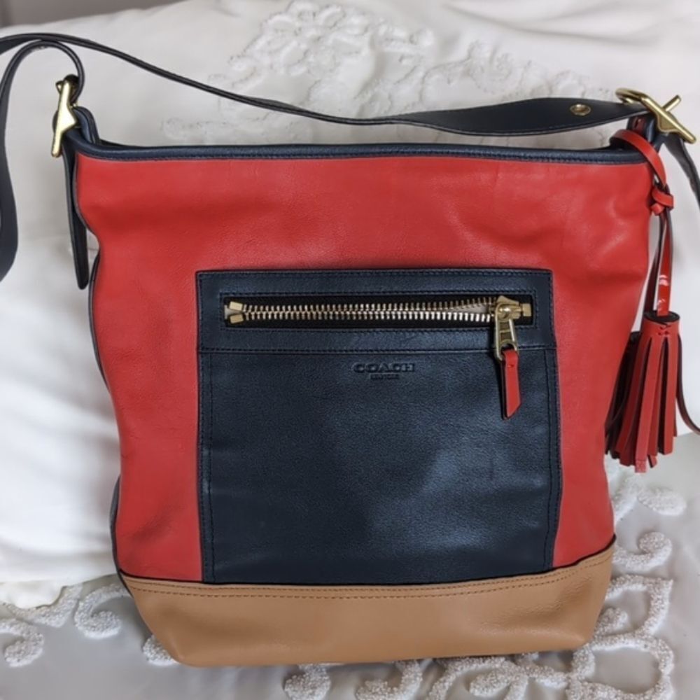 COACH Limited Edition Legacy Collection With Red❤️ Leather Tassel Detailing - Picture 2 of 15
